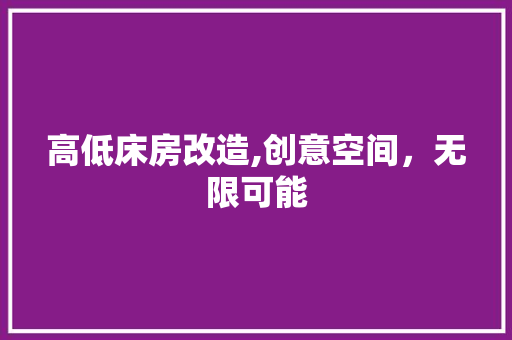 高低床房改造,创意空间，无限可能
