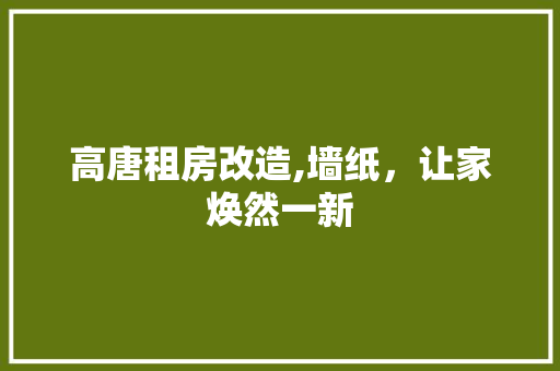 高唐租房改造,墙纸，让家焕然一新