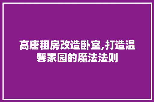 高唐租房改造卧室,打造温馨家园的魔法法则