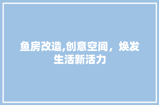 鱼房改造,创意空间，焕发生活新活力 墙体维修