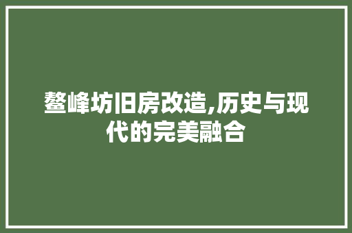 鳌峰坊旧房改造,历史与现代的完美融合