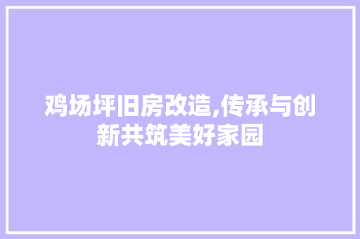 鸡场坪旧房改造,传承与创新共筑美好家园