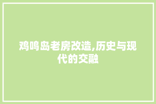 鸡鸣岛老房改造,历史与现代的交融