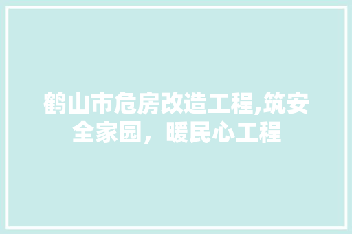 鹤山市危房改造工程,筑安全家园，暖民心工程