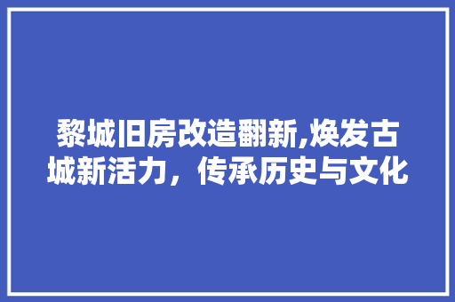 黎城旧房改造翻新,焕发古城新活力，传承历史与文化