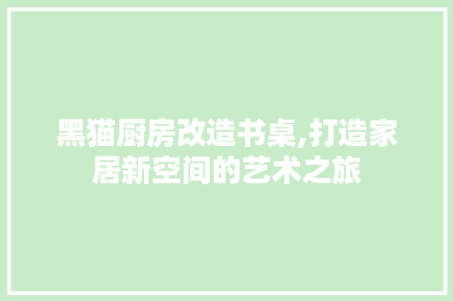 黑猫厨房改造书桌,打造家居新空间的艺术之旅 墙体维修