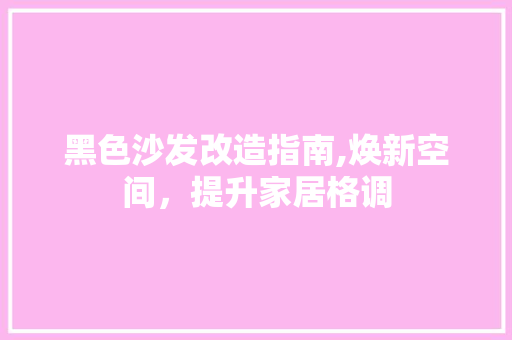 黑色沙发改造指南,焕新空间，提升家居格调