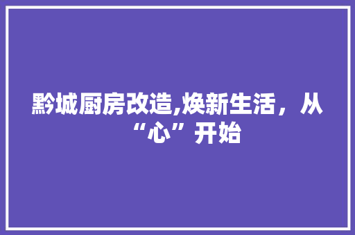 黔城厨房改造,焕新生活，从“心”开始