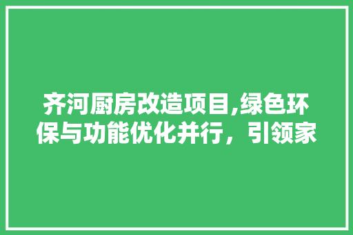 齐河厨房改造项目,绿色环保与功能优化并行，引领家居生活新风尚 家电维修