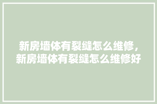 新房墙体有裂缝怎么维修，新房墙体有裂缝怎么维修好。 新房墙体有裂缝怎么维修，新房墙体有裂缝怎么维修好。 墙体维修