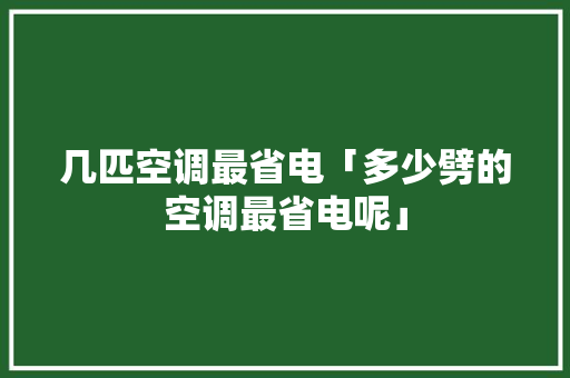 几匹空调最省电「多少劈的空调最省电呢」 几匹空调最省电「多少劈的空调最省电呢」 厨房维修