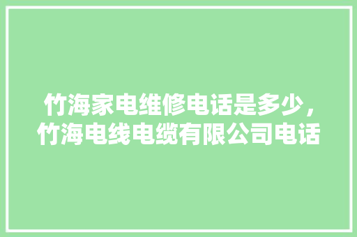 竹海家电维修电话是多少，竹海电线电缆有限公司电话。 竹海家电维修电话是多少，竹海电线电缆有限公司电话。 居家维修