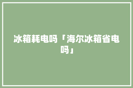 冰箱耗电吗「海尔冰箱省电吗」 冰箱耗电吗「海尔冰箱省电吗」 户内维修
