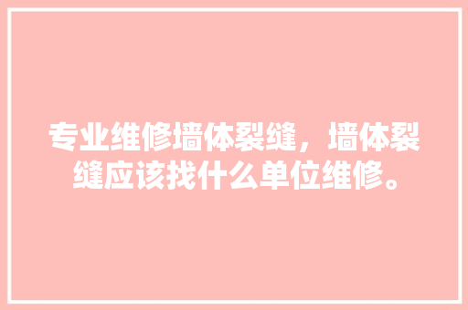 专业维修墙体裂缝，墙体裂缝应该找什么单位维修。 专业维修墙体裂缝，墙体裂缝应该找什么单位维修。 墙体维修