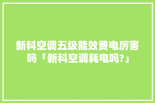 新科空调五级能效费电厉害吗「新科空调耗电吗?」 新科空调五级能效费电厉害吗「新科空调耗电吗?」 厨房维修