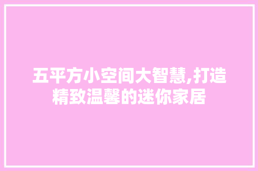 五平方小空间大智慧,打造精致温馨的迷你家居 五平方小空间大智慧,打造精致温馨的迷你家居 家电维修