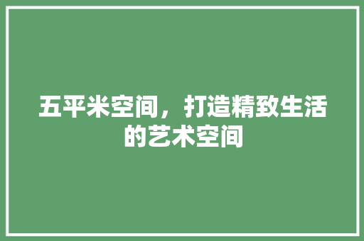 五平米空间，打造精致生活的艺术空间 五平米空间，打造精致生活的艺术空间 户内维修