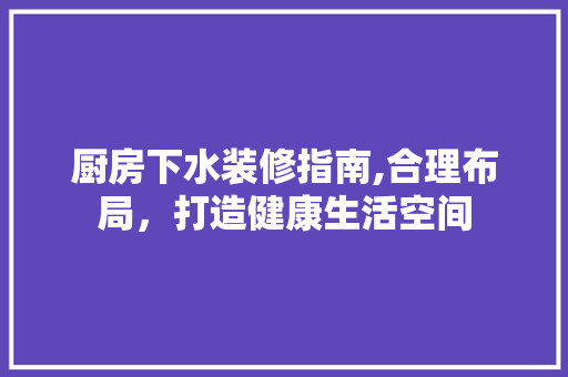 厨房下水装修指南,合理布局，打造健康生活空间 厨房下水装修指南,合理布局，打造健康生活空间 墙体维修