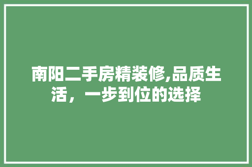 南阳二手房精装修,品质生活，一步到位的选择 南阳二手房精装修,品质生活，一步到位的选择 户内维修