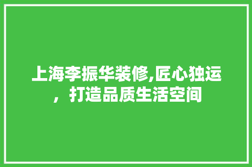 上海李振华装修,匠心独运，打造品质生活空间 上海李振华装修,匠心独运，打造品质生活空间 家电维修