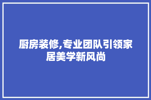 厨房装修,专业团队引领家居美学新风尚 厨房装修,专业团队引领家居美学新风尚 墙体维修