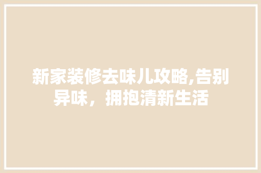 新家装修去味儿攻略,告别异味，拥抱清新生活 新家装修去味儿攻略,告别异味，拥抱清新生活 厨房维修