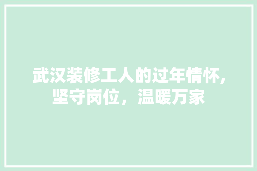 武汉装修工人的过年情怀,坚守岗位，温暖万家 武汉装修工人的过年情怀,坚守岗位，温暖万家 墙体维修