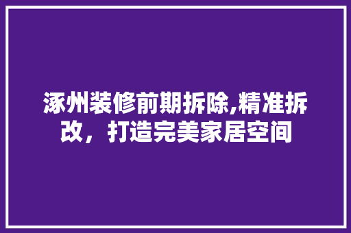 涿州装修前期拆除,精准拆改，打造完美家居空间 涿州装修前期拆除,精准拆改，打造完美家居空间 家电维修