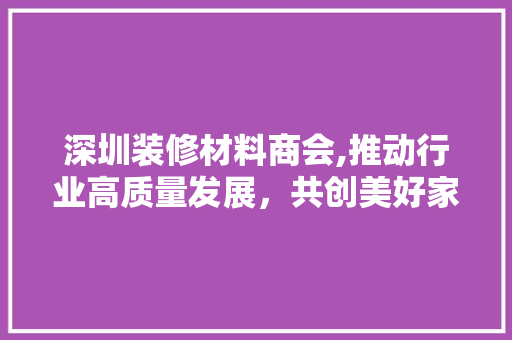 深圳装修材料商会,推动行业高质量发展，共创美好家居生活 深圳装修材料商会,推动行业高质量发展，共创美好家居生活 墙体维修