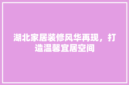 湖北家居装修风华再现，打造温馨宜居空间 湖北家居装修风华再现，打造温馨宜居空间 厨房维修