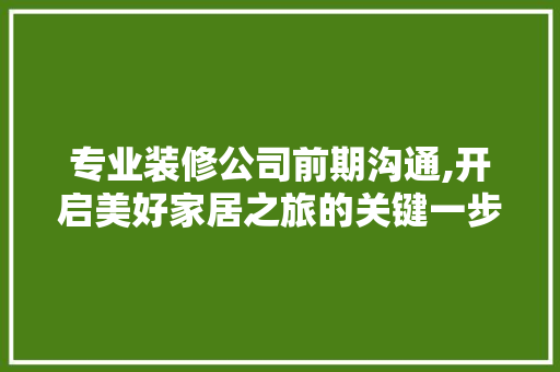 专业装修公司前期沟通,开启美好家居之旅的关键一步 专业装修公司前期沟通,开启美好家居之旅的关键一步 墙体维修