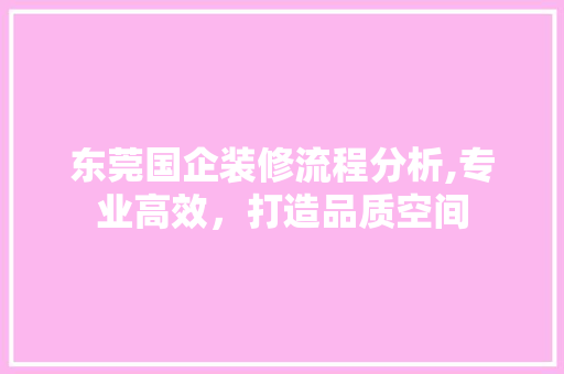 东莞国企装修流程分析,专业高效，打造品质空间 东莞国企装修流程分析,专业高效，打造品质空间 厨房维修