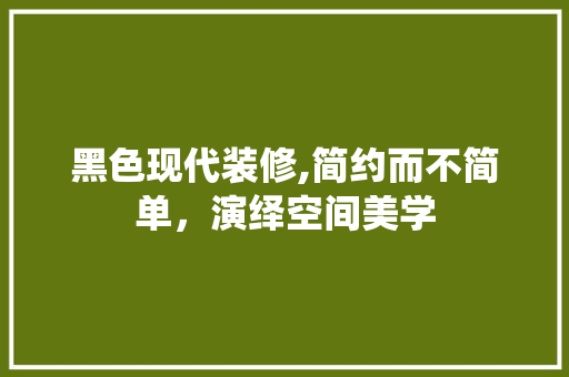 黑色现代装修,简约而不简单，演绎空间美学 黑色现代装修,简约而不简单，演绎空间美学 厨房维修