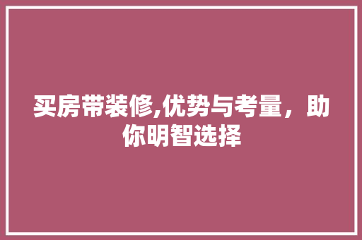 买房带装修,优势与考量，助你明智选择 买房带装修,优势与考量，助你明智选择 厨房维修