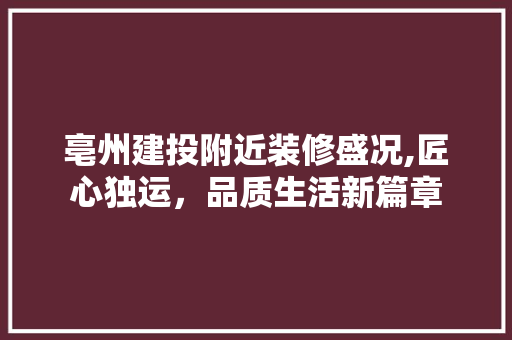 亳州建投附近装修盛况,匠心独运，品质生活新篇章 亳州建投附近装修盛况,匠心独运，品质生活新篇章 厨房维修