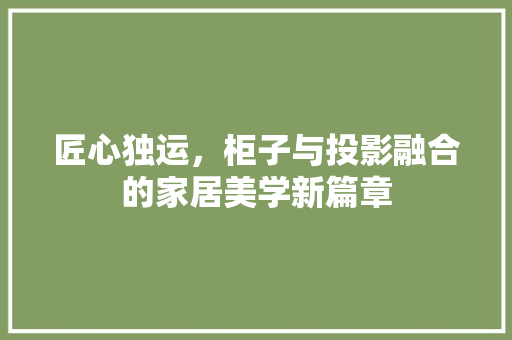 匠心独运，柜子与投影融合的家居美学新篇章 匠心独运，柜子与投影融合的家居美学新篇章 墙体维修