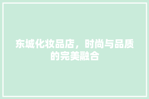 东城化妆品店，时尚与品质的完美融合