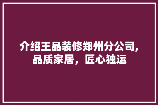 介绍王品装修郑州分公司,品质家居，匠心独运 介绍王品装修郑州分公司,品质家居，匠心独运 墙体维修