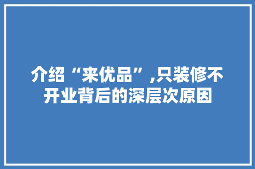 介绍“来优品”,只装修不开业背后的深层次原因 介绍“来优品”,只装修不开业背后的深层次原因 墙体维修