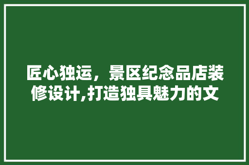 匠心独运，景区纪念品店装修设计,打造独具魅力的文化空间
