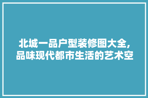 北城一品户型装修图大全,品味现代都市生活的艺术空间