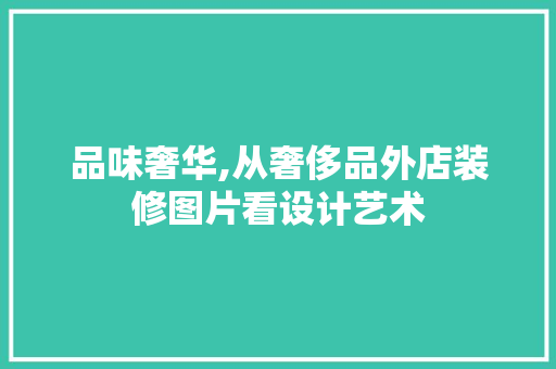 品味奢华,从奢侈品外店装修图片看设计艺术