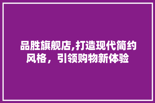 品胜旗舰店,打造现代简约风格，引领购物新体验