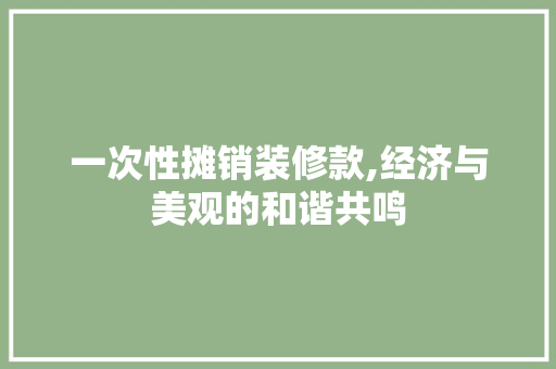 一次性摊销装修款,经济与美观的和谐共鸣