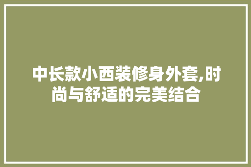 中长款小西装修身外套,时尚与舒适的完美结合
