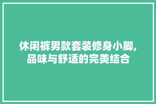 休闲裤男款套装修身小脚,品味与舒适的完美结合 休闲裤男款套装修身小脚,品味与舒适的完美结合 家电维修