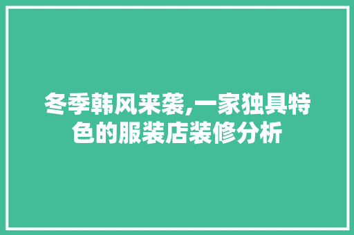 冬季韩风来袭,一家独具特色的服装店装修分析
