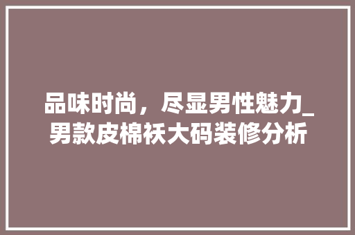 品味时尚，尽显男性魅力_男款皮棉袄大码装修分析