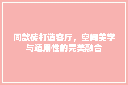 同款砖打造客厅，空间美学与适用性的完美融合