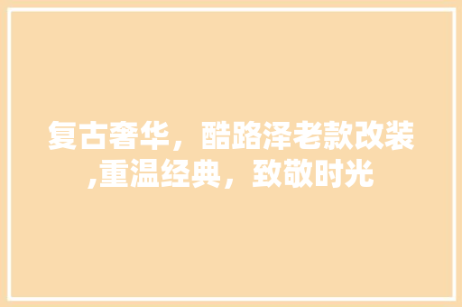 复古奢华，酷路泽老款改装,重温经典，致敬时光